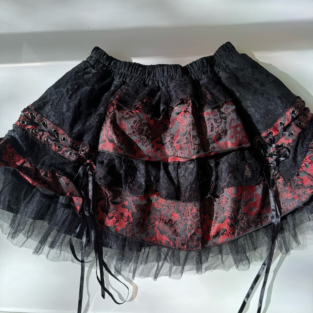 Steampunk Skirt Lace Lolita Festival Rave Concert Punk Goth